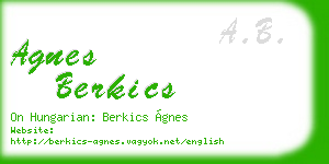 agnes berkics business card